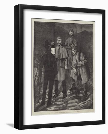 The State of Ireland, Police Patrol Challenging a Suspected Person-Aloysius O'Kelly-Framed Giclee Print
