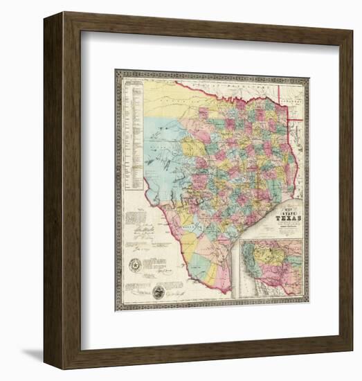 The State of Texas, c.1856-Jacob De Cordova-Framed Art Print