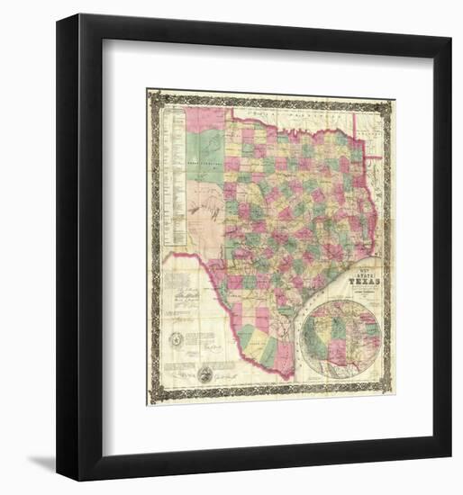 The State of Texas, c.1867-Jacob De Cordova-Framed Art Print