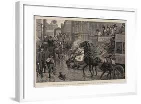 The State of the London Streets, Ludgate Hill on a Slippery Day-John Charlton-Framed Giclee Print