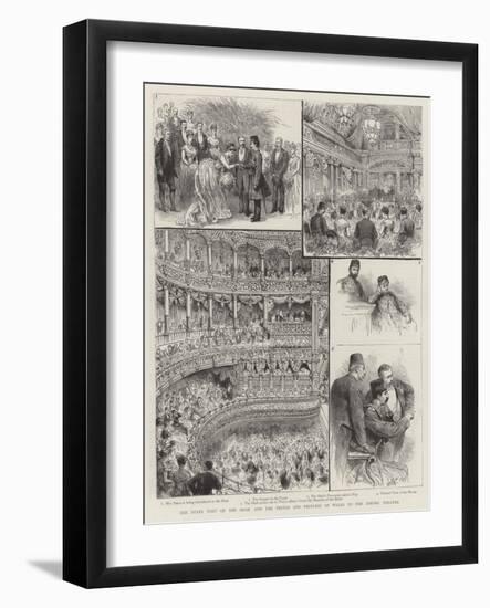 The State Visit of the Shah and the Prince and Princess of Wales to the Empire Theatre-null-Framed Giclee Print