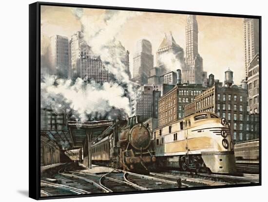 The Station, Chicago-Matthew Daniels-Framed Stretched Canvas