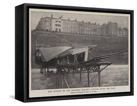 The Station of the Seashore Electric Railway after the Gale-null-Framed Stretched Canvas