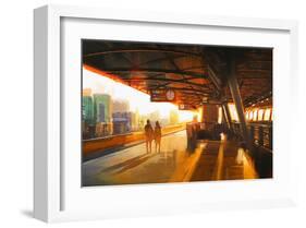 The Station Platform-null-Framed Art Print