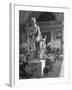 The Statue of Aphrodite and Eros in Louvre Museum During a Flower Show-Dmitri Kessel-Framed Photographic Print