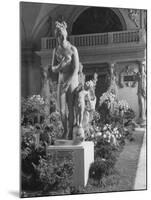 The Statue of Aphrodite and Eros in Louvre Museum During a Flower Show-Dmitri Kessel-Mounted Photographic Print