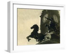 The Statue of Boadicea the Ancient Briton Queen Who Revolted Against the Romans, April 1931-null-Framed Premium Photographic Print