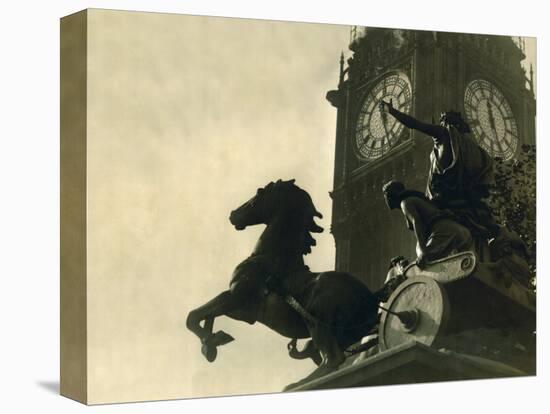 The Statue of Boadicea the Ancient Briton Queen Who Revolted Against the Romans, April 1931-null-Stretched Canvas