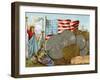 The Statue of Liberty Beside a Factory Chimney, the American Flag and a Display of Dollars, C.1890-null-Framed Giclee Print