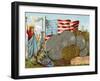 The Statue of Liberty Beside a Factory Chimney, the American Flag and a Display of Dollars, C.1890-null-Framed Giclee Print
