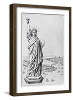 The Statue of Liberty, New York, C.1885 (Engraving) (B/W Photo)-American-Framed Giclee Print