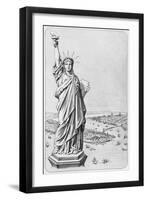 The Statue of Liberty, New York, C.1885 (Engraving) (B/W Photo)-American-Framed Giclee Print