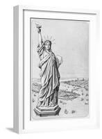 The Statue of Liberty, New York, C.1885 (Engraving) (B/W Photo)-American-Framed Giclee Print