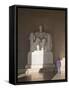 The Statue of Lincoln in the Lincoln Memorial Being Admired by a Young Girl, Washington D.C., USA-Mark Chivers-Framed Stretched Canvas