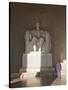 The Statue of Lincoln in the Lincoln Memorial Being Admired by a Young Girl, Washington D.C., USA-Mark Chivers-Stretched Canvas