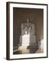 The Statue of Lincoln in the Lincoln Memorial Being Admired by a Young Girl, Washington D.C., USA-Mark Chivers-Framed Photographic Print