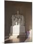 The Statue of Lincoln in the Lincoln Memorial Being Admired by a Young Girl, Washington D.C., USA-Mark Chivers-Mounted Photographic Print