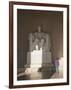 The Statue of Lincoln in the Lincoln Memorial Being Admired by a Young Girl, Washington D.C., USA-Mark Chivers-Framed Photographic Print