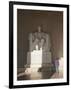 The Statue of Lincoln in the Lincoln Memorial Being Admired by a Young Girl, Washington D.C., USA-Mark Chivers-Framed Photographic Print