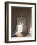 The Statue of Lincoln in the Lincoln Memorial Being Admired by a Young Girl, Washington D.C., USA-Mark Chivers-Framed Premium Photographic Print