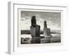 The Statue of Memnon and its Companion at the Time of High Nile. Egypt, 1879-null-Framed Giclee Print
