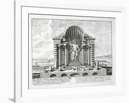 The Statue of Olympian Zeus by Phidias, Plate 5 from "Entwurf Einer Historischen Architektur"-Johann Bernhard Fischer Von Erlach-Framed Giclee Print