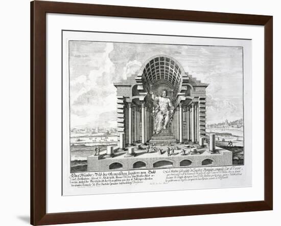 The Statue of Olympian Zeus by Phidias, Plate 5 from "Entwurf Einer Historischen Architektur"-Johann Bernhard Fischer Von Erlach-Framed Giclee Print