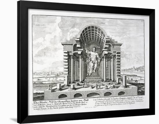 The Statue of Olympian Zeus by Phidias, Plate 5 from "Entwurf Einer Historischen Architektur"-Johann Bernhard Fischer Von Erlach-Framed Giclee Print