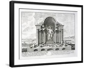 The Statue of Olympian Zeus by Phidias, Plate 5 from "Entwurf Einer Historischen Architektur"-Johann Bernhard Fischer Von Erlach-Framed Giclee Print