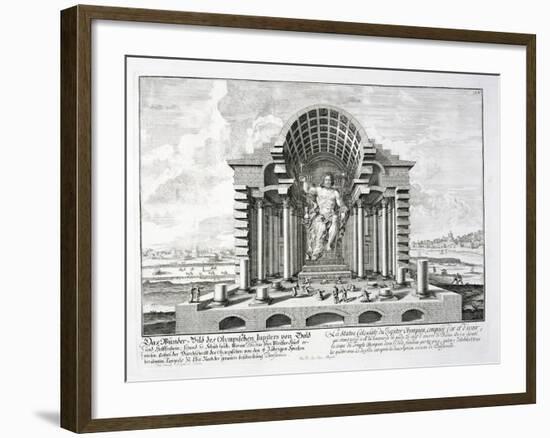 The Statue of Olympian Zeus by Phidias, Plate 5 from "Entwurf Einer Historischen Architektur"-Johann Bernhard Fischer Von Erlach-Framed Giclee Print