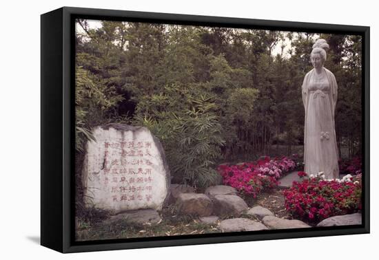 The Statue of Poetess Xue Tao Who Lived in the 9th Century, in Wangjiang Lou Tower Park in Chengdu-null-Framed Stretched Canvas
