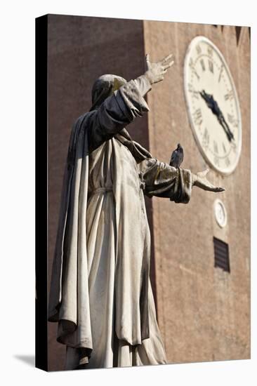 The Statue of Savonarola Outside the Castello Estense Ferrara Emilia-Romagna Italy-Julian Castle-Stretched Canvas