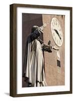 The Statue of Savonarola Outside the Castello Estense Ferrara Emilia-Romagna Italy-Julian Castle-Framed Photo