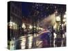 The Steam Clock at Night on Water Street, Gastown, Vancouver, British Columbia, Canada-Christian Kober-Stretched Canvas