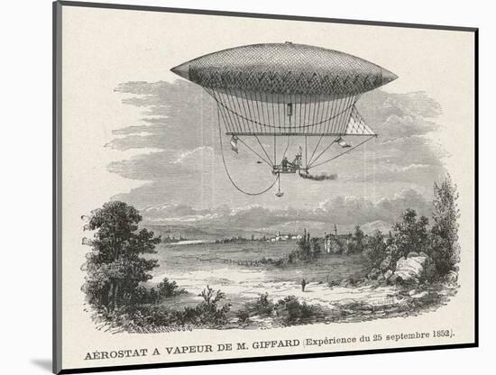 The Steam-Powered Dirigible of Henry Giffard-null-Mounted Art Print