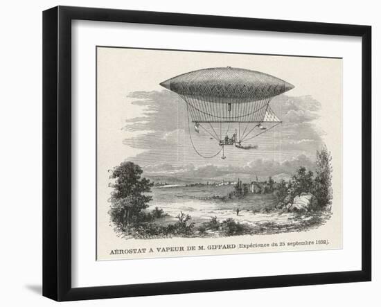 The Steam-Powered Dirigible of Henry Giffard-null-Framed Art Print