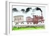 The Steam Train, Part I, 1952-George Adamson-Framed Giclee Print