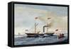 The Steam Tug 'Alfred' Off Tynemouth, C.1856-John Scott-Framed Stretched Canvas