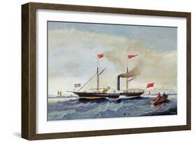 The Steam Tug 'Alfred' Off Tynemouth, C.1856-John Scott-Framed Giclee Print