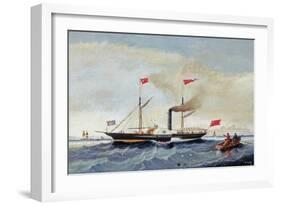 The Steam Tug 'Alfred' Off Tynemouth, C.1856-John Scott-Framed Giclee Print