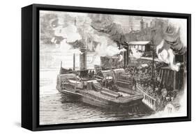 The Steamboat Quay at the Broomielaw-null-Framed Stretched Canvas