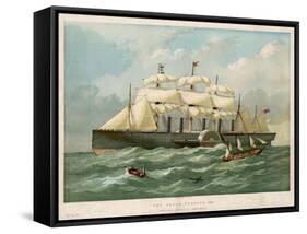 The Steamship of Brunel and Scott Russell in Full Steam-Edwin Weedon-Framed Stretched Canvas