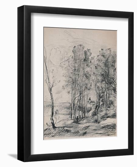 'The Steeple of Saint-Nicolas-Les-Arras', c.1870s, (1946)-Jean-Baptiste-Camille Corot-Framed Giclee Print