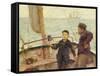 The Steering Lesson-Henry Scott Tuke-Framed Stretched Canvas