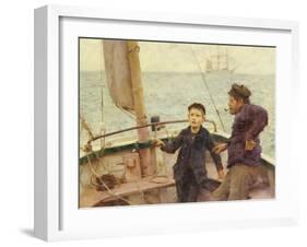 The Steering Lesson-Henry Scott Tuke-Framed Giclee Print