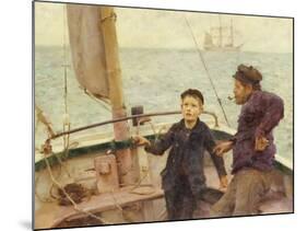 The Steering Lesson-Henry Scott Tuke-Mounted Giclee Print