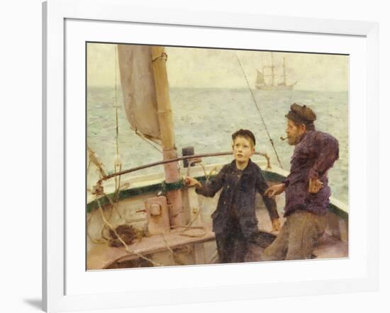 The Steering Lesson-Henry Scott Tuke-Framed Giclee Print