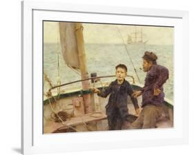 The Steering Lesson-Henry Scott Tuke-Framed Giclee Print