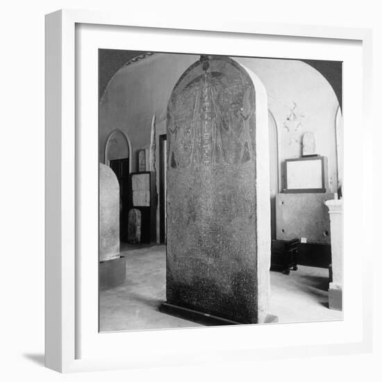 The Stela of Amenophis III, Cairo Museum, Egypt, 1905-Underwood & Underwood-Framed Photographic Print