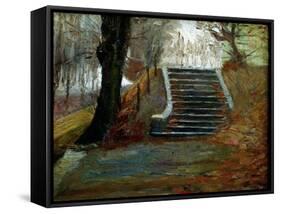 The Steps at the Frederiksberg Gardens, Copenhagen-Christian Clausen-Framed Stretched Canvas